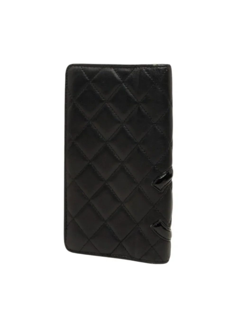 Chanel CC Logo Cambon Line Wallet Black Leather